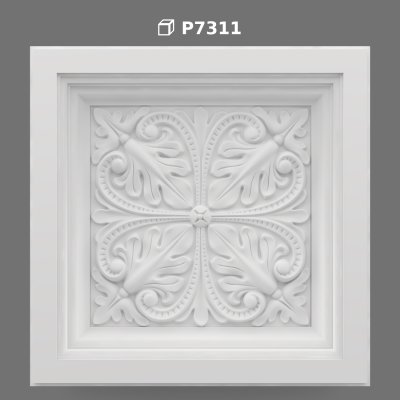 Polyurethane Decorative Square Ceiling Medallion Panel