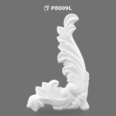 Polyurethane Classical Left Corner Carved Ornament Model