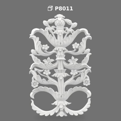 Poliüretan Wall Ornament Classical Floral Relief Panel
