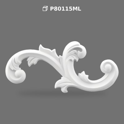 Polyurethane Decorative Scroll Relief Wall Ornament