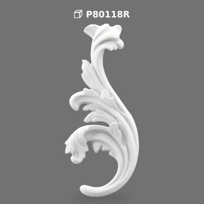 Poliüretan Carved Leaf Decorative Corner Applique
