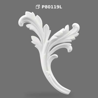 Polyurethane Baroque Leaf Wall Applique and Furniture Ornament