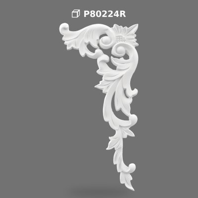 Polyurethane Decorative Corner Relief Ornament Motif