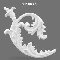 Decorative Polyurethane Scroll Ornament with Classic Leaf Relief