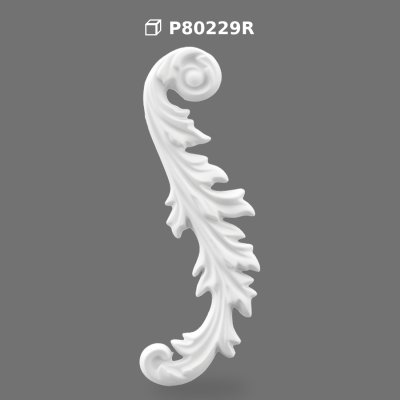 Polyurethane Decorative Scroll Ornament P80229R