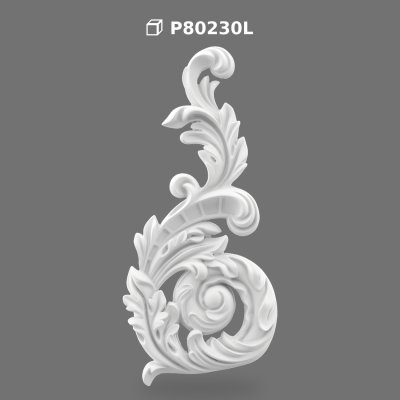 Polyurethane Decorative Leaf Ornament and Wall Carving Model