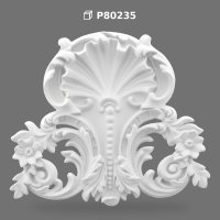 Polyurethane Decorative Relief Ornament with Classical Shell Motif