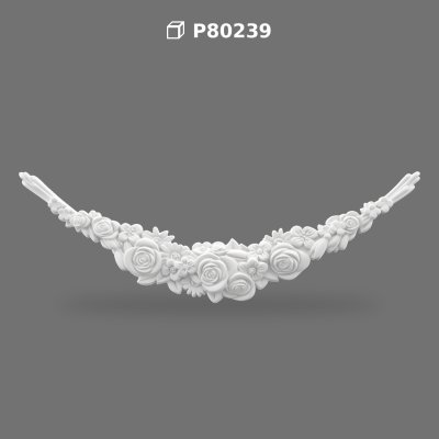 Poliüretan Decorative Floral Festoon Wall Relief Ornament