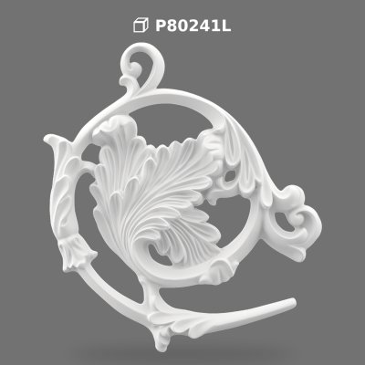 Poliüretan Ornate Wall Scroll Ornament with Acanthus Leaf Detail