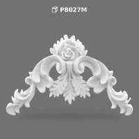 Polyurethane Classical Rose Pediment Wall Decoration