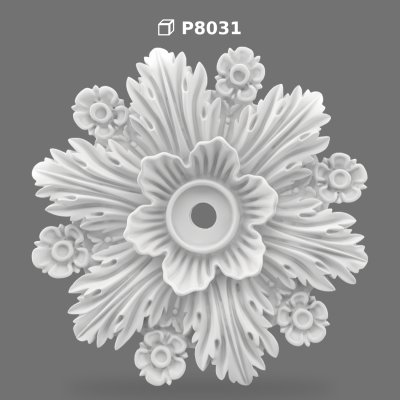 Poliüretan Carved Floral Medallion and Wall Ornament