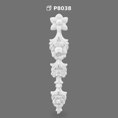 Poliüretan Classic Floral Carved Wall Ornament
