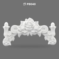 Polyurethane Decorative Rose Pediment Wall Ornament