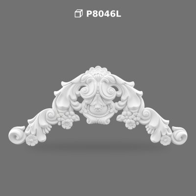 Classical Polyurethane Decorative Pediment and Symmetrical Wall Crest