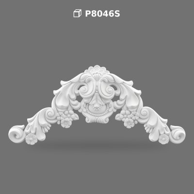 Polyurethane Decorative Pediment Ornament Relief