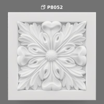 Decorative Poliüretan Floral Relief Ornament Panel