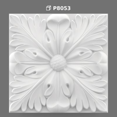Polyurethane Decorative Square Relief Ornament Panel