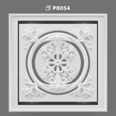 Poliüretan Decorative Carved Square Medallion Panel