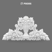 Polyurethane Decorative Floral Urn Relief Ornament