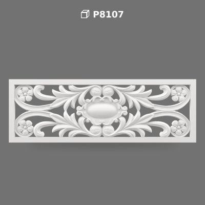Decorative Polyurethane Decoupe Wall Panel with Floral Relief