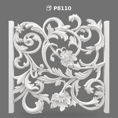 Polyurethane Carved Openwork Decorative Wall Panel Model