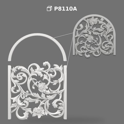 Polyurethane Decorative Carved Wall Panel with Arch Frame