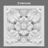 Poliüretan Square Floral Relief Ornament Panel