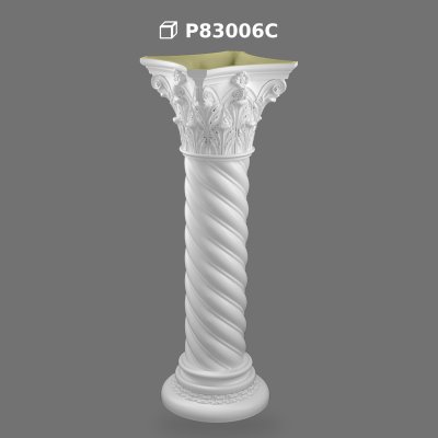 Polyurethane Spiral Fluted Roman Column Pedestal