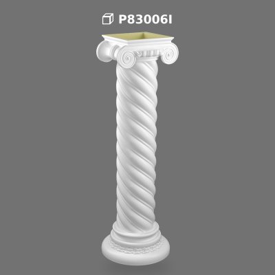 Poliüretan Short Spiral Fluted Roman Column Pedestal