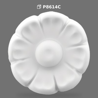 Polyurethane Decorative Flower Rosette Ornament