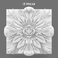 Polyurethane Square Floral Relief Ornament Motif