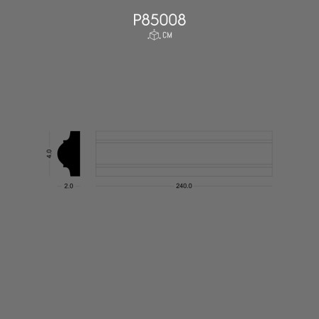 P85008 Straight Moulding 4 cm Polyurethane Wooden Alternative Wall Trim