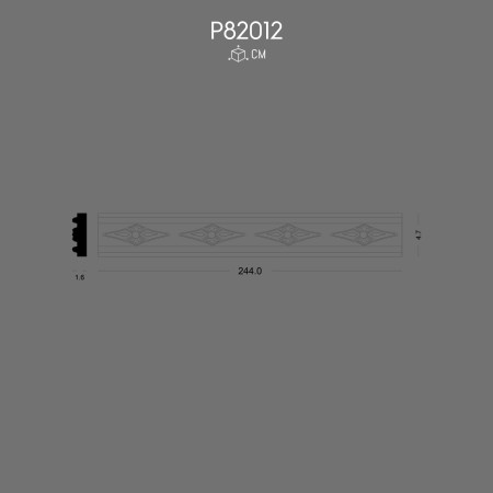 P82012 Decorative Moulding Polyurethane Wall Trim with Patterned Motif