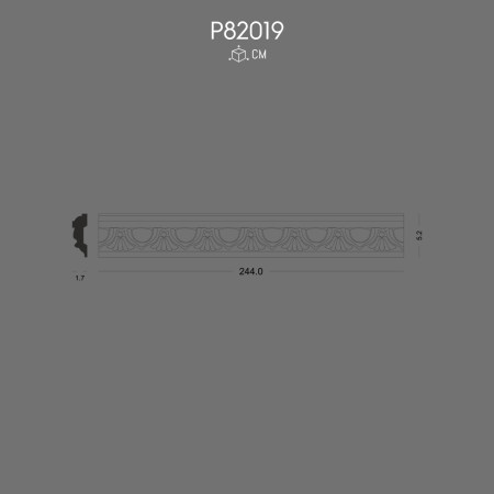 P82019 Decorative Moulding with Patterned Wall Trim