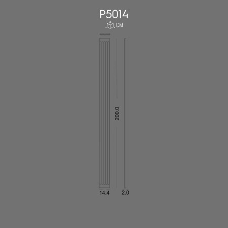 P5014 Fluted Pilaster Column Polyurethane Decorative Design