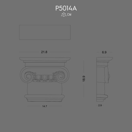 P5014A Polyurethane Pilaster Column Capital Decorative Design