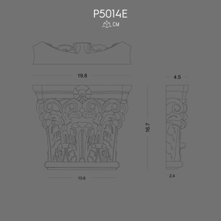 P5014E Polyurethane Pilaster Capital Decorative Design