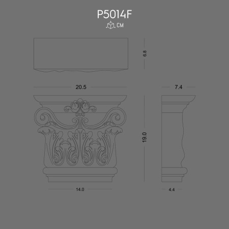 P5014F Polyurethane Pilaster Column Capital for Elegant Facade Decoration
