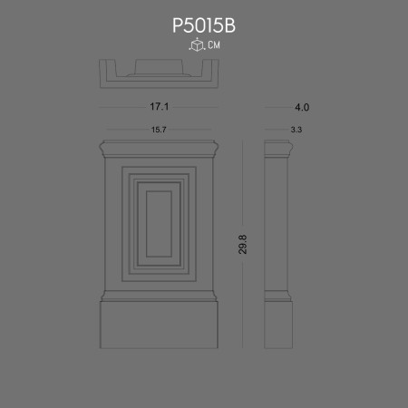 P5015B Polyurethane Pilaster Column Base Decorative Model