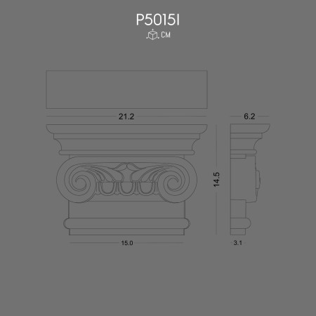 P5015I Polyurethane Pilaster Column Ionic Capital Affordable Models