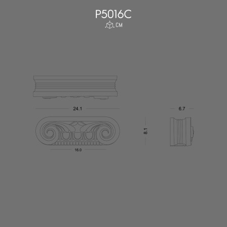 P5016C Polyurethane Pilaster Column Ionic Capital Decorative Design