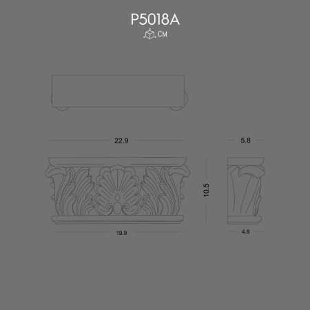 P5018A Polyurethane Pilaster Column Capital Decorative Foam Design