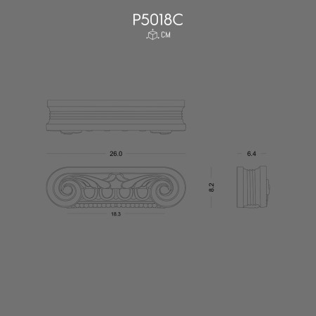P5018C Polyurethane Pilaster Column Ionic Capital Decorative Design