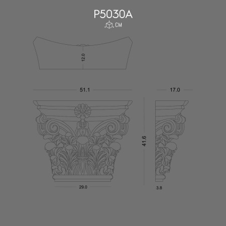 P5030A Polyurethane Ottoman Pilaster Column Capital Design