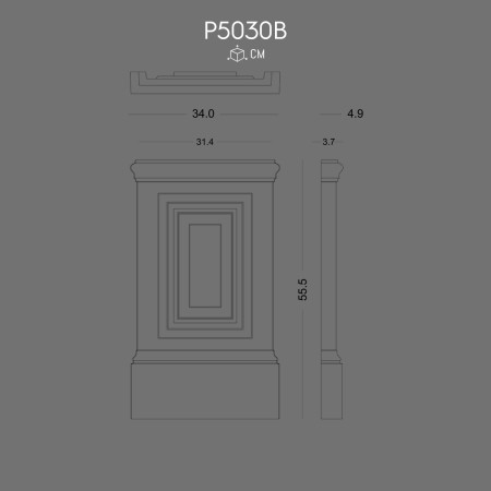 P5030B Polyurethane Pilaster Column Base Decorative Model