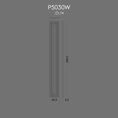 P5030W Polyurethane Pilaster Panel Column Decorative Design