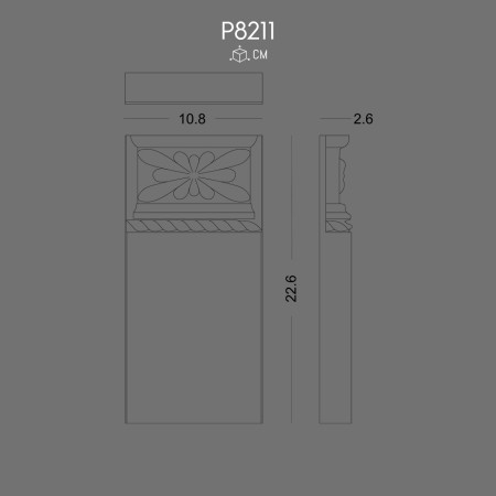 P8211 Polyurethane Pilaster Column Base Decorative Model