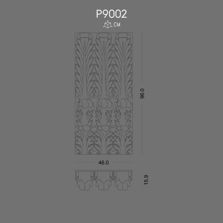 P9002 Polyurethane Pilaster Column Capital with Ottoman Decorative Motif