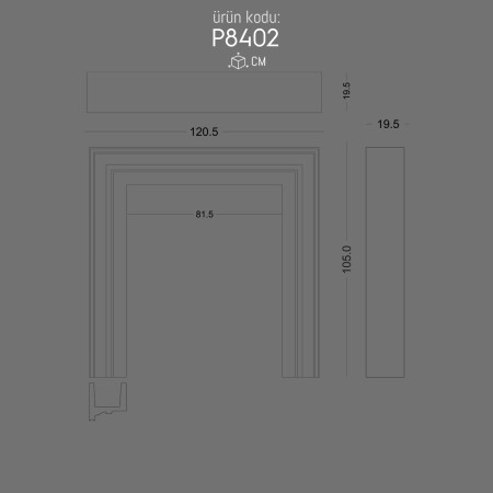 P8402 Polyurethane Fireplace Frame Elegant Design