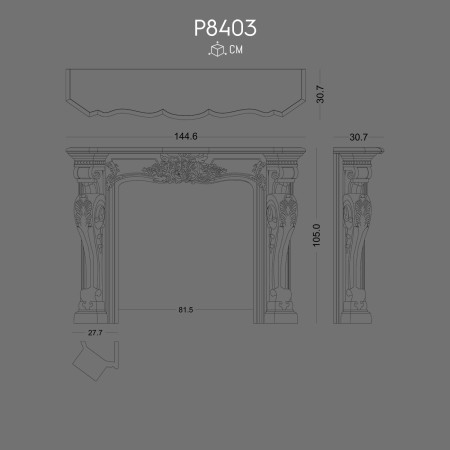 P8403 Polyurethane Decorative Fireplace Model and Prices